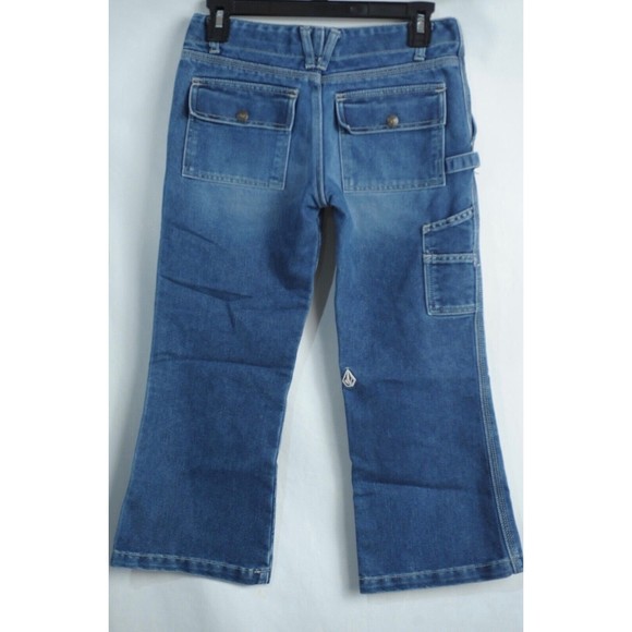 VOLCOM Stone Women's Size 1 Blue Denim Cropped Jeans Medium Wash - Picture 3 of 6